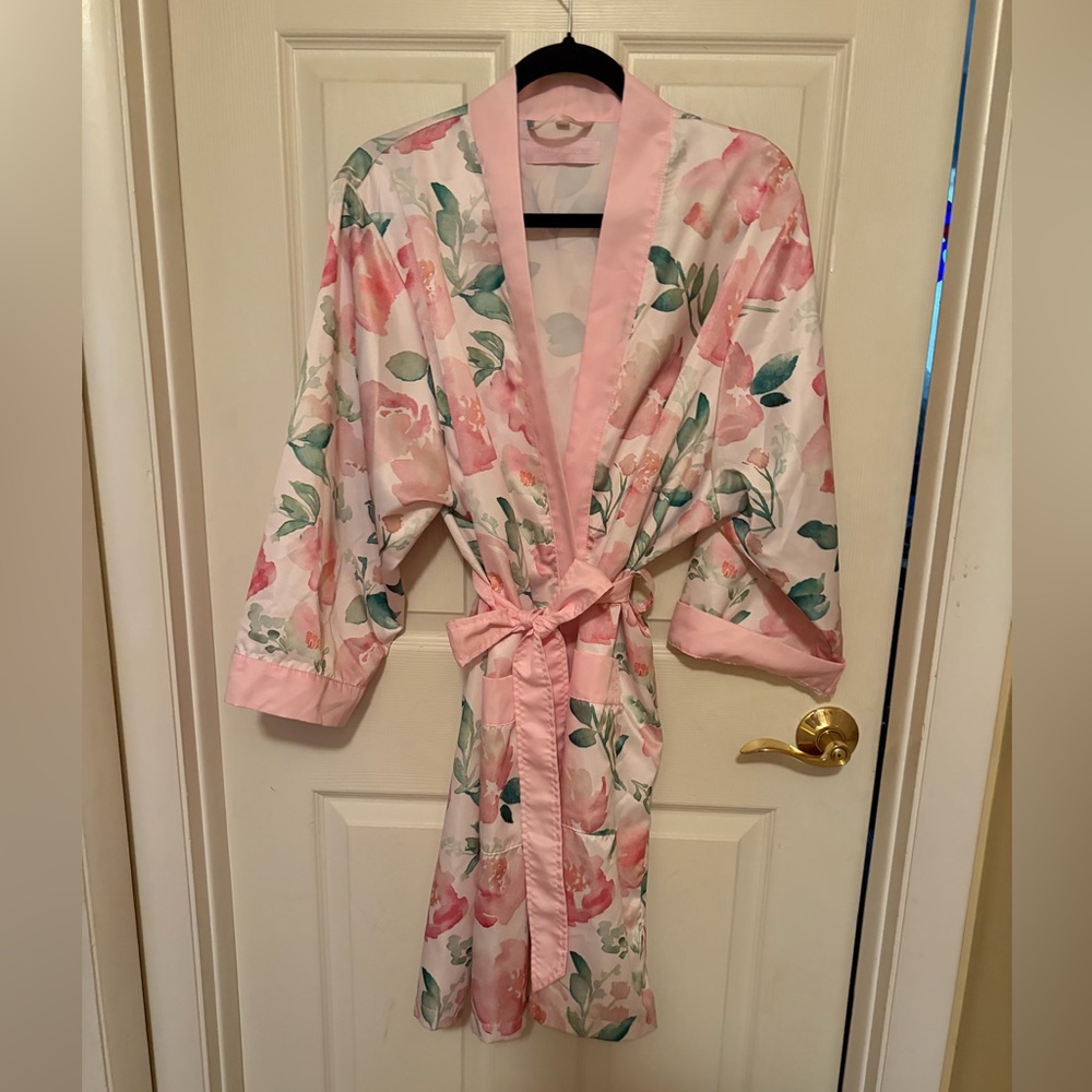 Floral Satin Robe